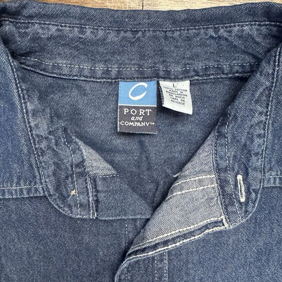 RARE, CHICAGO‎ FOXTROT Store, Mens Button Down Denim Shirt Large 100% Cotton - Picture 3 of 13